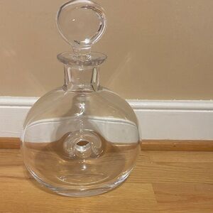 Crystal Round Glass Decanter with Inner Swirl